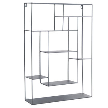 WALL SHELF - BLACK MULTI LEVEL