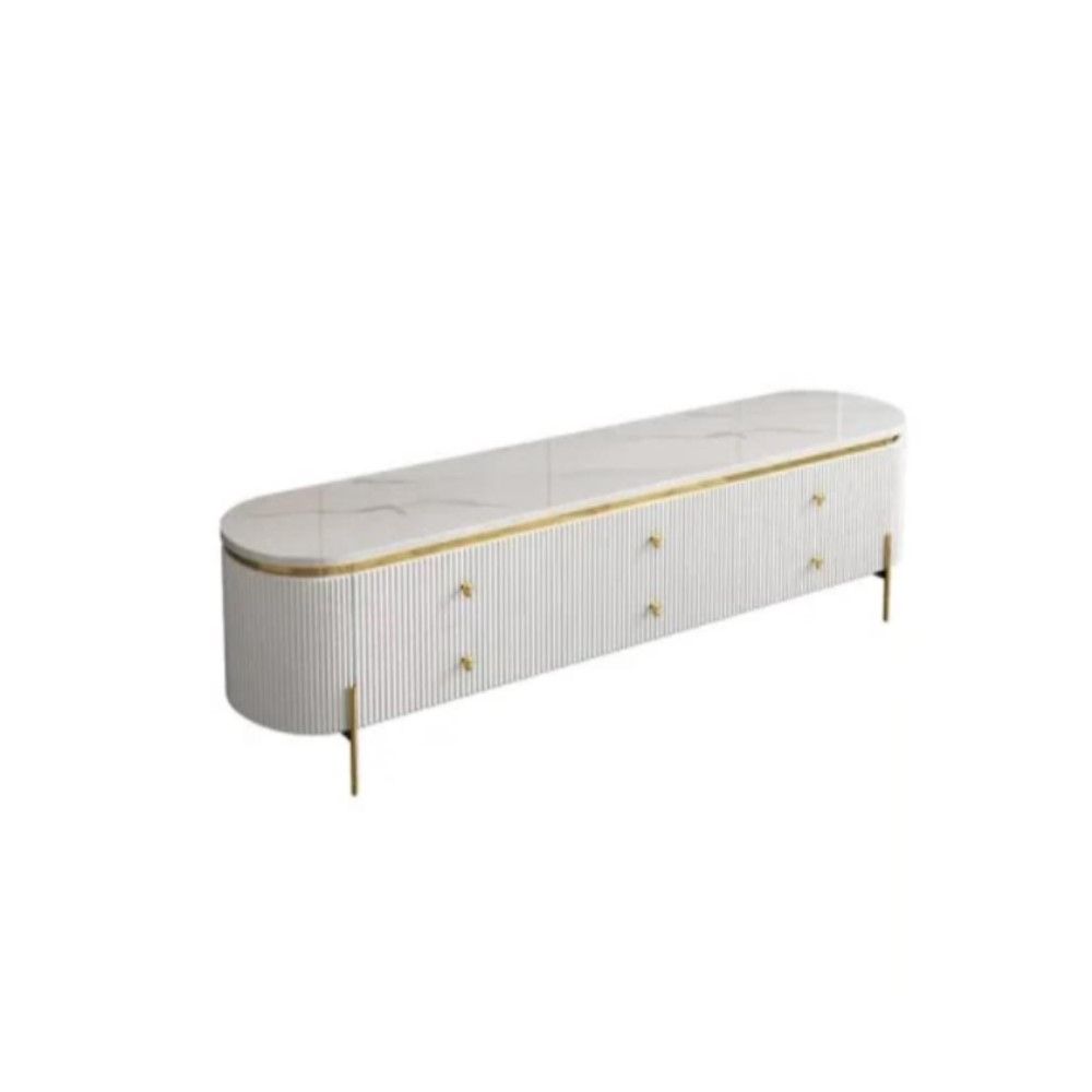 Marble top Tv stand white