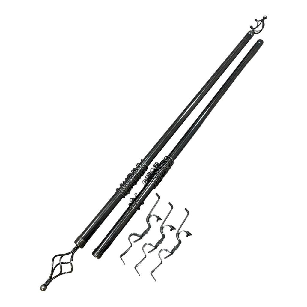 Expandable Curtain Double Rod with Twisted Cage Finial - 3m