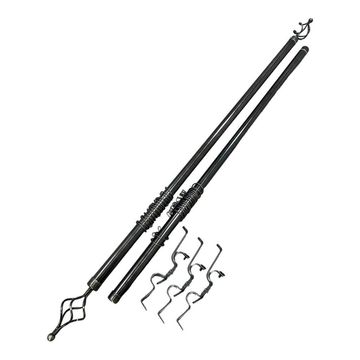 Expandable Curtain Double Rod with Twisted Cage Finial - 3m
