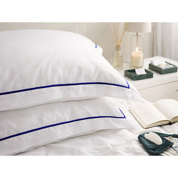 Premium Collection Soft Touch - Oxford Royal Lilac Satin Stitch Pillow Cover Set - Euro Continental - (6 Sets)