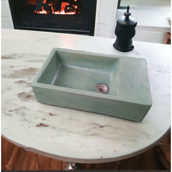 Indoor & Outdoor Green Rectangle Concrete Basin/Sink 42x24x11.5cm