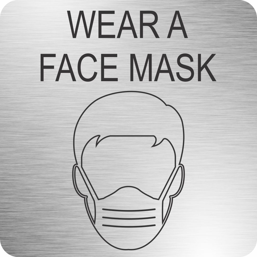 Face Mask Safety Sign (210 x 210mm - Brushed ACP)