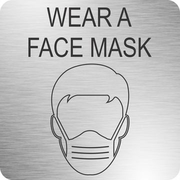 Face Mask Safety Sign (210 x 210mm - Brushed ACP)