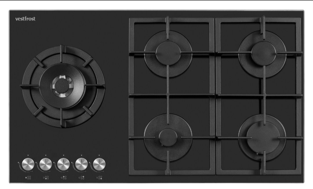 Vestfrost 5 burner gas on glass hob - VF90GOG