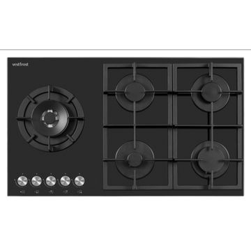 Vestfrost 5 burner gas on glass hob - VF90GOG