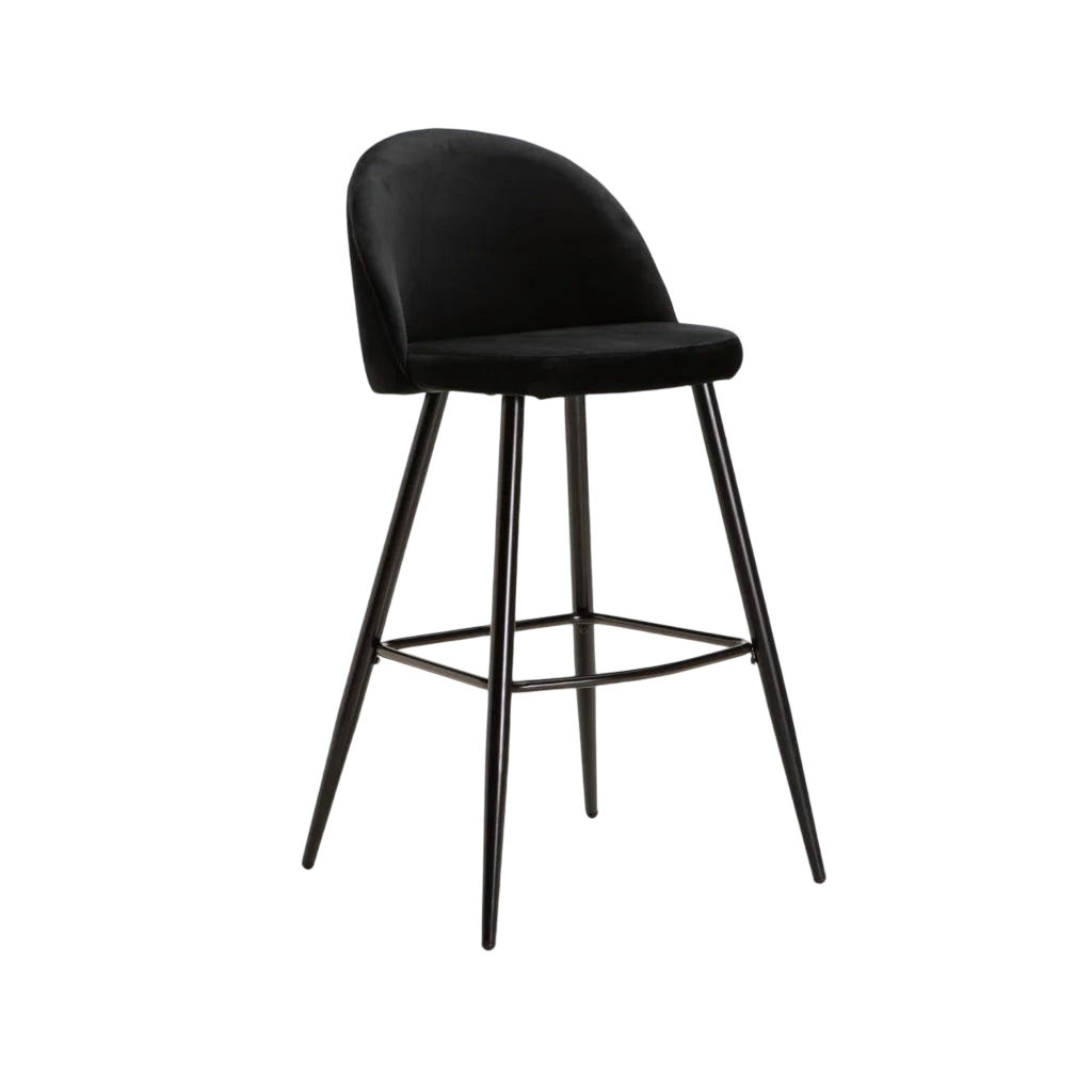 Vividitto -Extreme Velvet  Barstool - Black