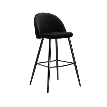Vividitto -Extreme Velvet  Barstool - Black
