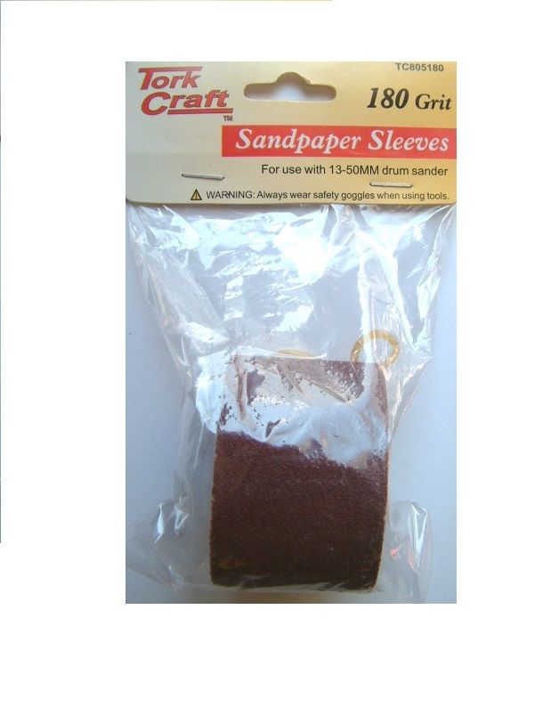 Tork Craft - Sanding Drum Repl. Sleeves 180Gr. 5/Pk Set - 3 Pack