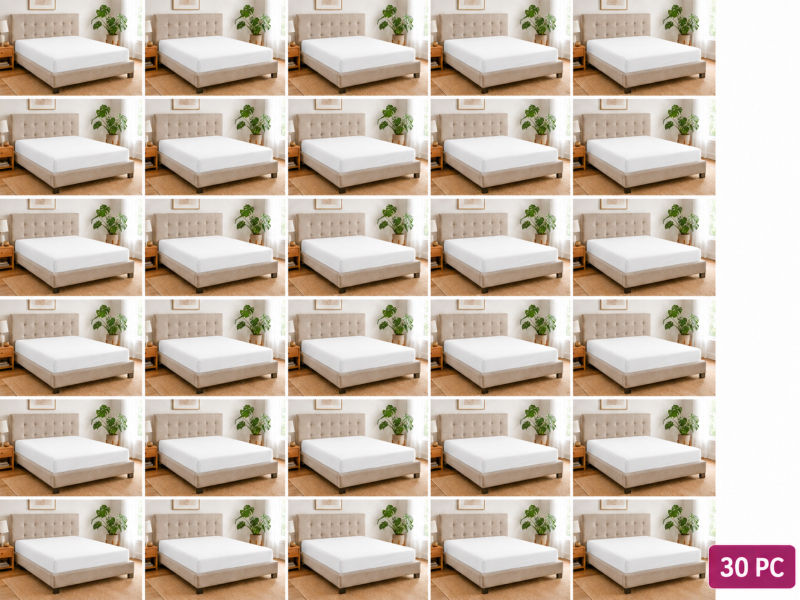 Everyday Collection Fitted Sheet - 90GSM - Optical White - Super King XL (30pc)