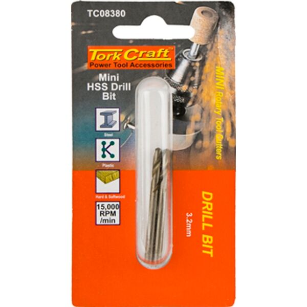 Mini Hss Drill Bit 3.2Mm 2Pc