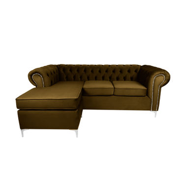 Odel Chesterfield 3 Seater Couch - Brown