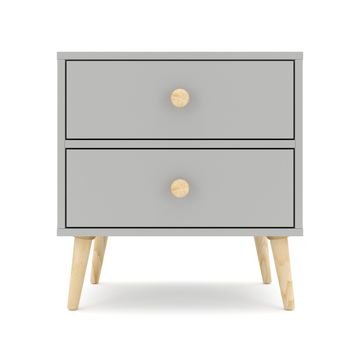 BAM! Impression Two Drawer Bedside Table - Dunblane Grey