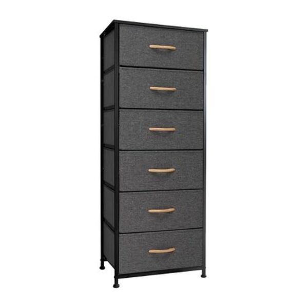 LASA 6-Tier Fabric Storage Cabinet – Black Durable, Easy Assembly & Stylish Durable