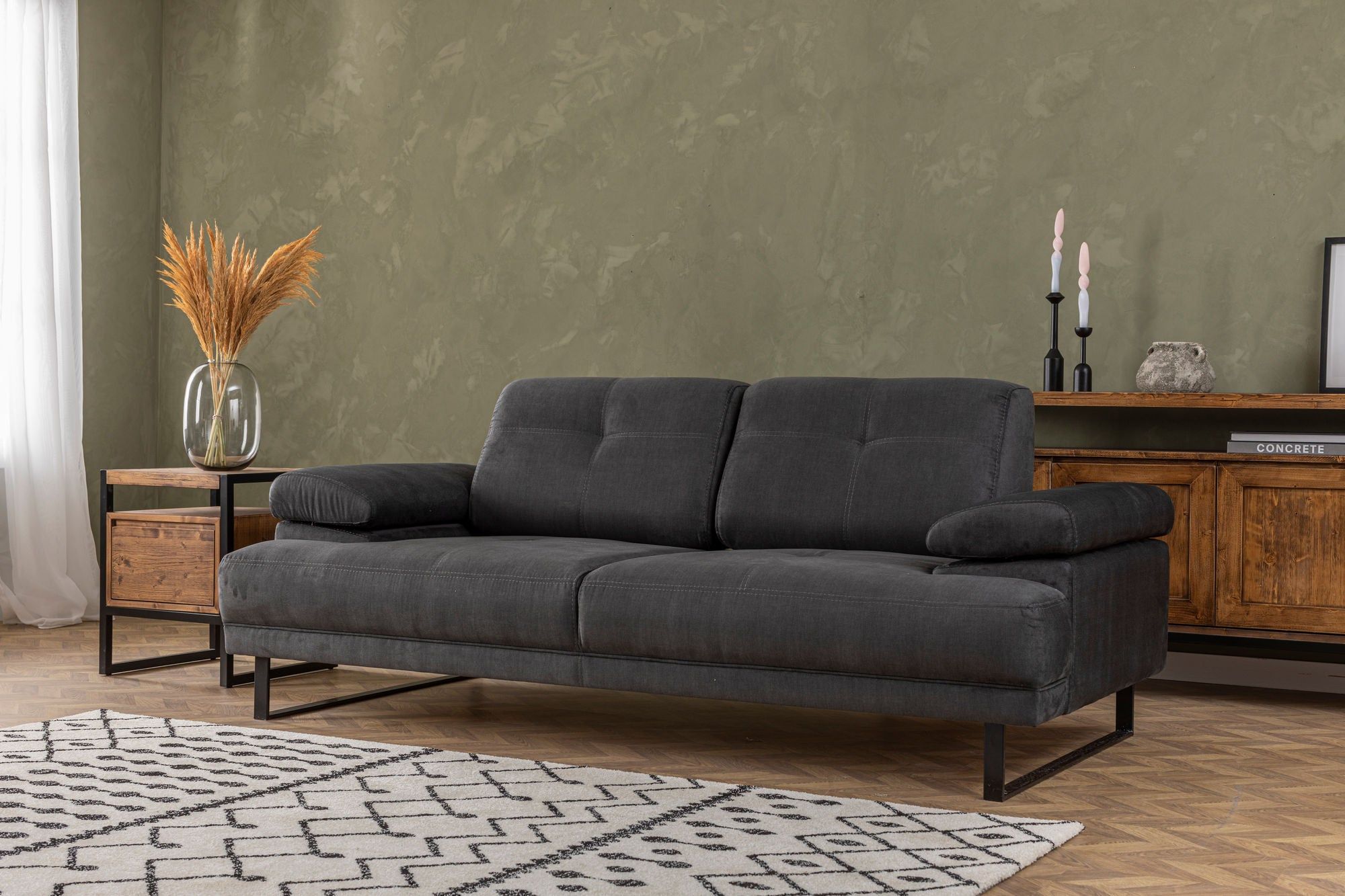 Mustang - Anthracite 2 seater sofa bed - Mustang