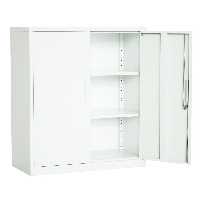 Steel Swing Door Small Size Filing Cabinet Storage Cupboard With Lock - White