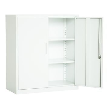 Steel Swing Door Small Size Filing Cabinet Storage Cupboard With Lock - White