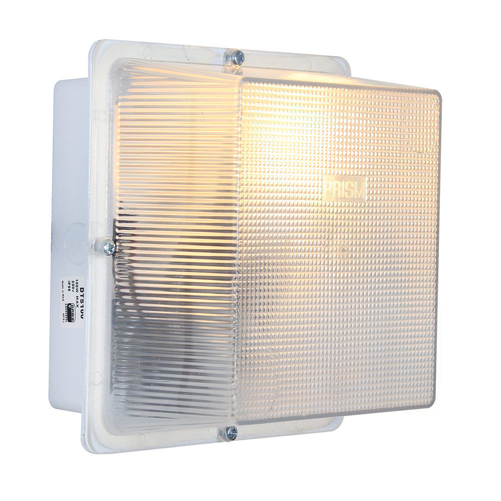 Eurolux - Square - Plastic - Bulk Head - 190mm - 1x100w - White - 3 Pack