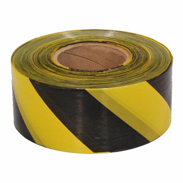 YELLOW & BLACK BARRIER TAPE 75MM X 500M