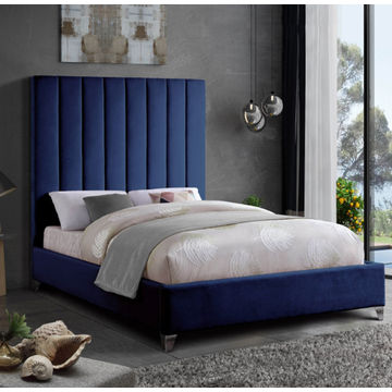 Bliss Sleigh Bed Double -Blue