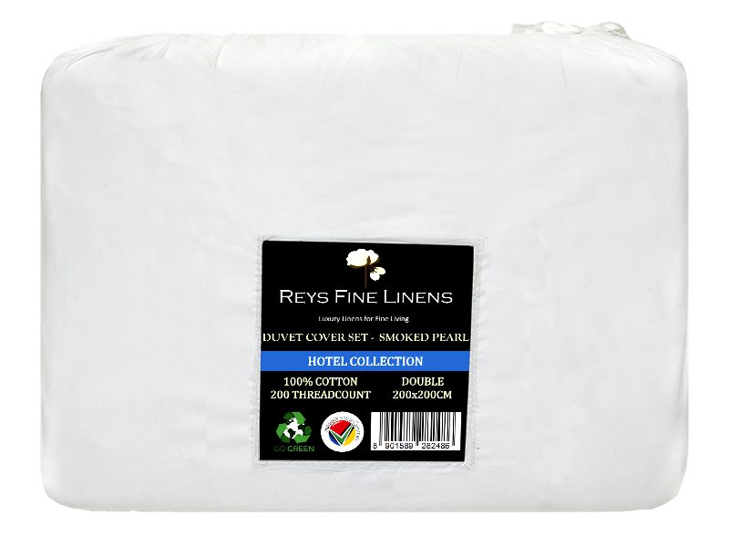 Rey's Fine Linen - Hotel Collection - Oxford Duvet Cover Set-06 Pc Pack-Double-Smoked Pearl