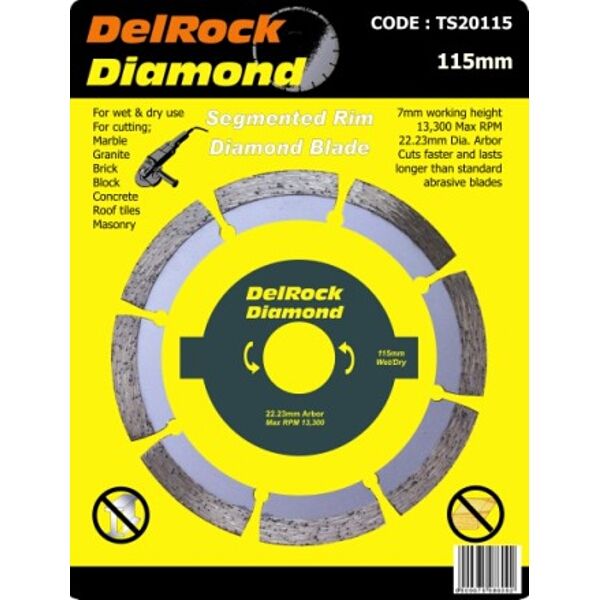 Diamond Blade 115Mm Segmented Delrock