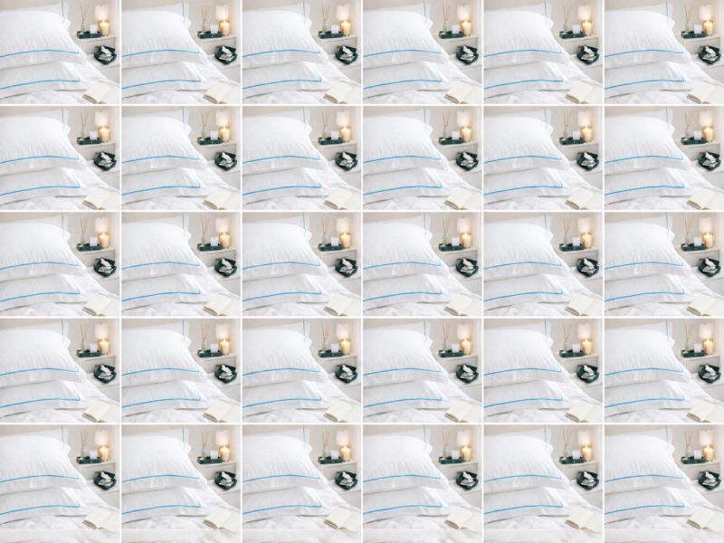 Premium Collection Soft Touch - Oxford Crystal Blue Satin Stitch Pillow Cover Set - King - (30 Sets)