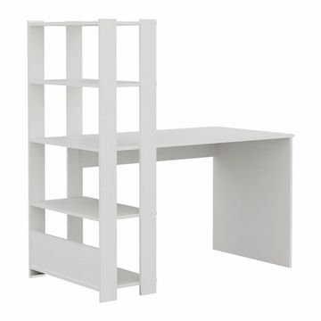 Study Desk Home Office 4 Tier Bookshelf Combo White