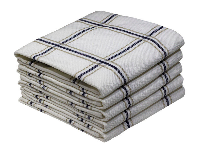 Bunty's Kitchen Towel - Design 2040 - 040x080cms - (05 Pc Pack) - Big Checks - Estate Blue