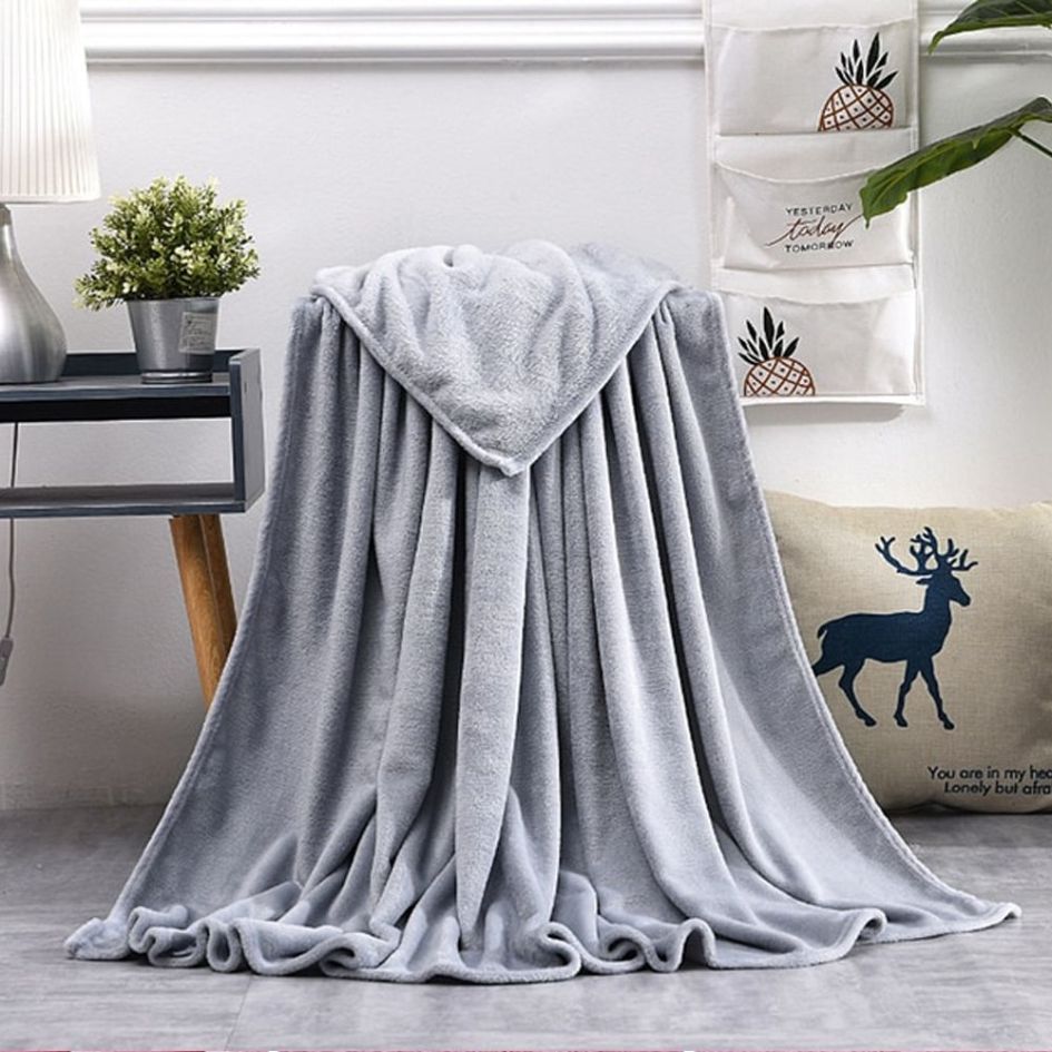 Nu Dekor - Ultra Soft Fleece Throw Blanket - Queen - Grey - 180x200cm