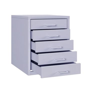 Steel Desk Organizer 5 Drawer Desktop Storage Cabinet - Purple
