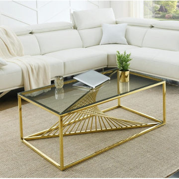Cavella Coffee Table -Clear/Gold