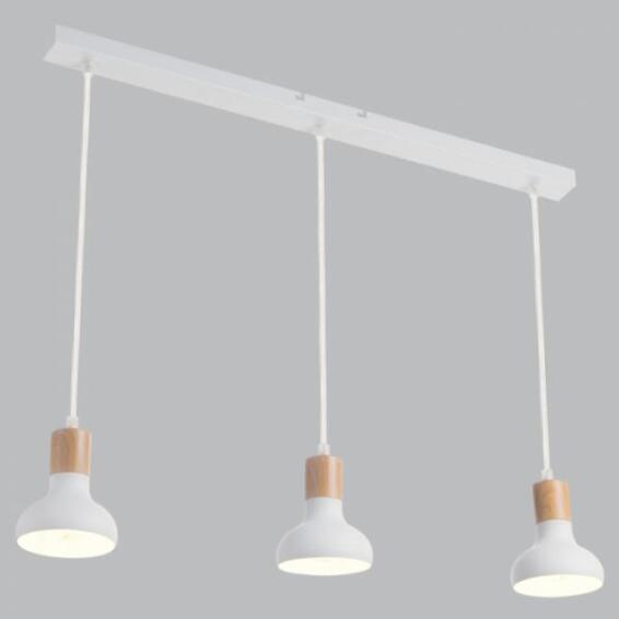 pendant light metal wood white 3lt