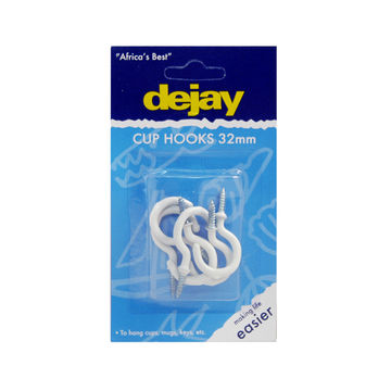 Dejay - Plastic Cup Hook - 5/card - 32mm - A36