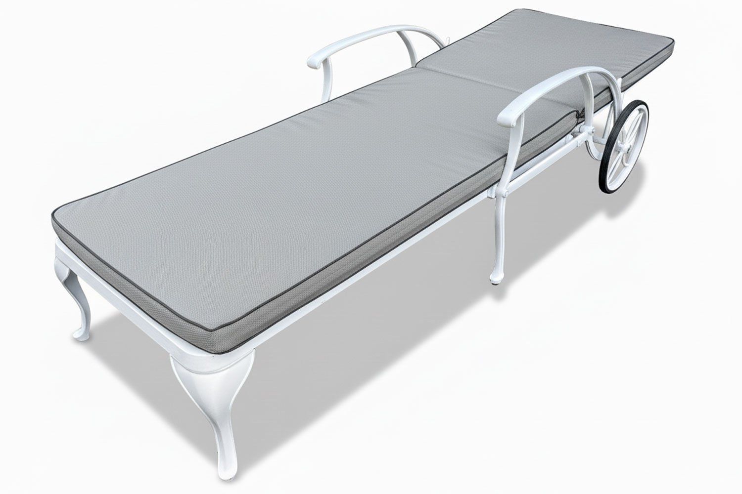 Aluminium Sun Lounger (White, Charcoal Cushion)