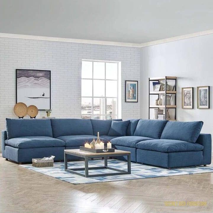 Qti Ushape Blue Armless
