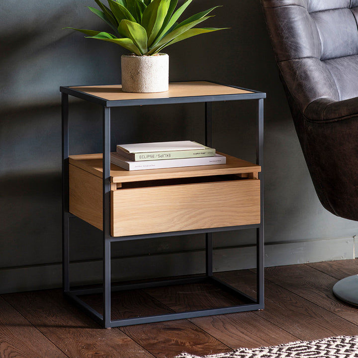Fine Living Athens Side Table - Wood Top - Finery