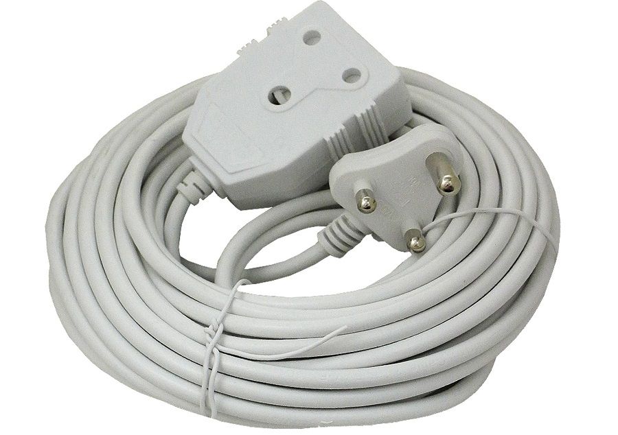 Extension cord 10amp 15metre white HG 1mm