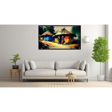 Canvas Wall Art - African home Painting - B1614 [120 x 80 cm]