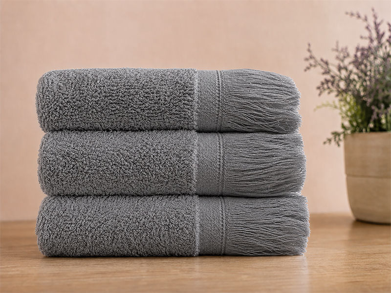 Plush 380 GSM Terry Fringe Guest Towel - High Rise(3Pc Pack)