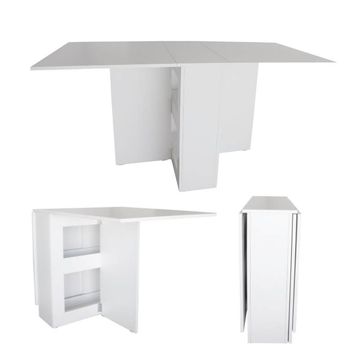 SpaceSave Folding 4 in 1 Console Desk Table - White