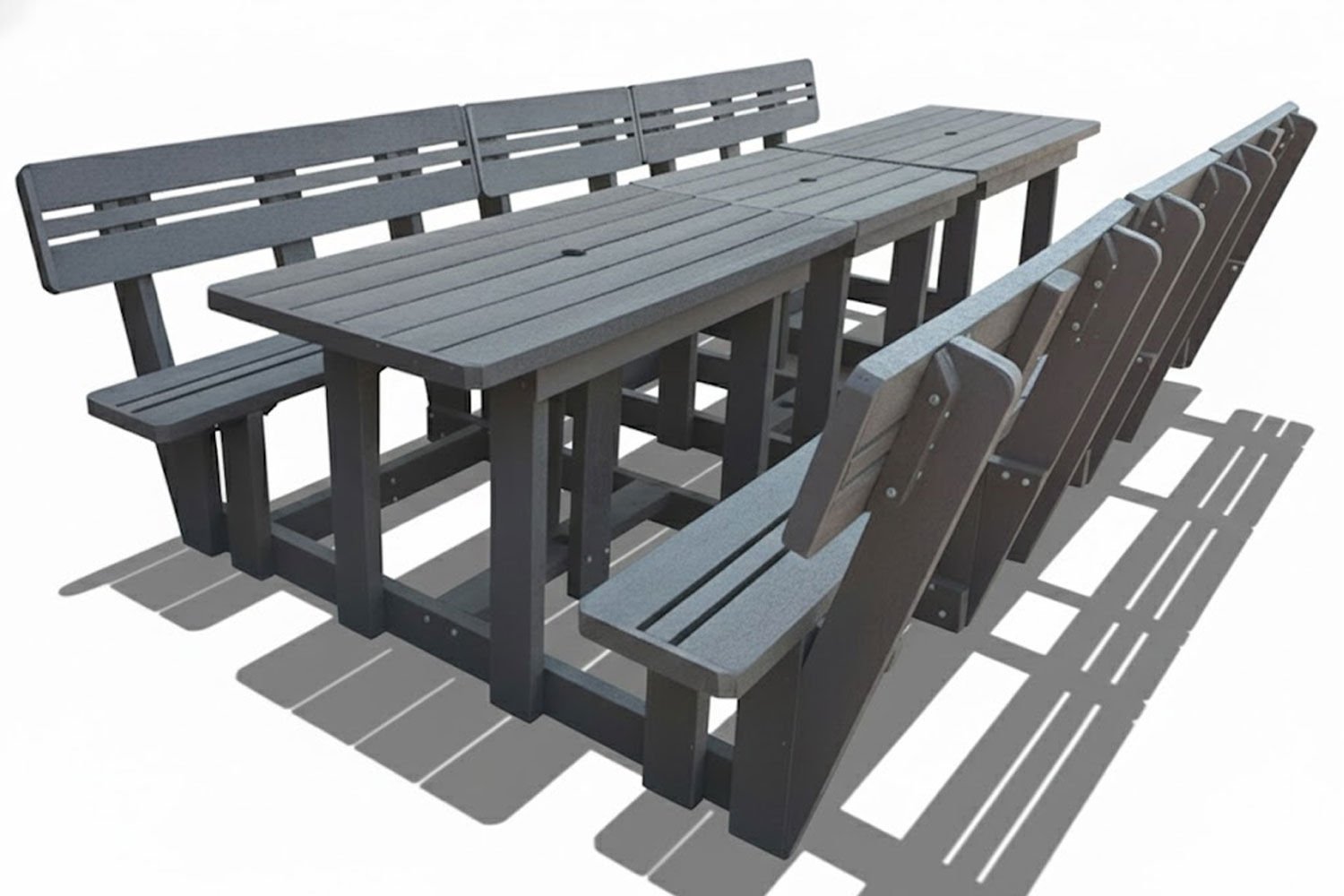 Recycled Plastic Picnic 3 piece set 10-Seater XXL Plus Backs