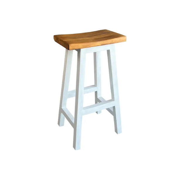 Vredendal Pearl White (70cm) Bar Chair (with Farmhouse Flair Top)