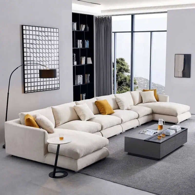 Vanessa U Shape Sofa-Linen Beige