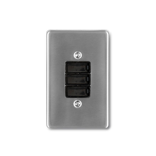 Ez Wall Switch 3Lever S/Steel