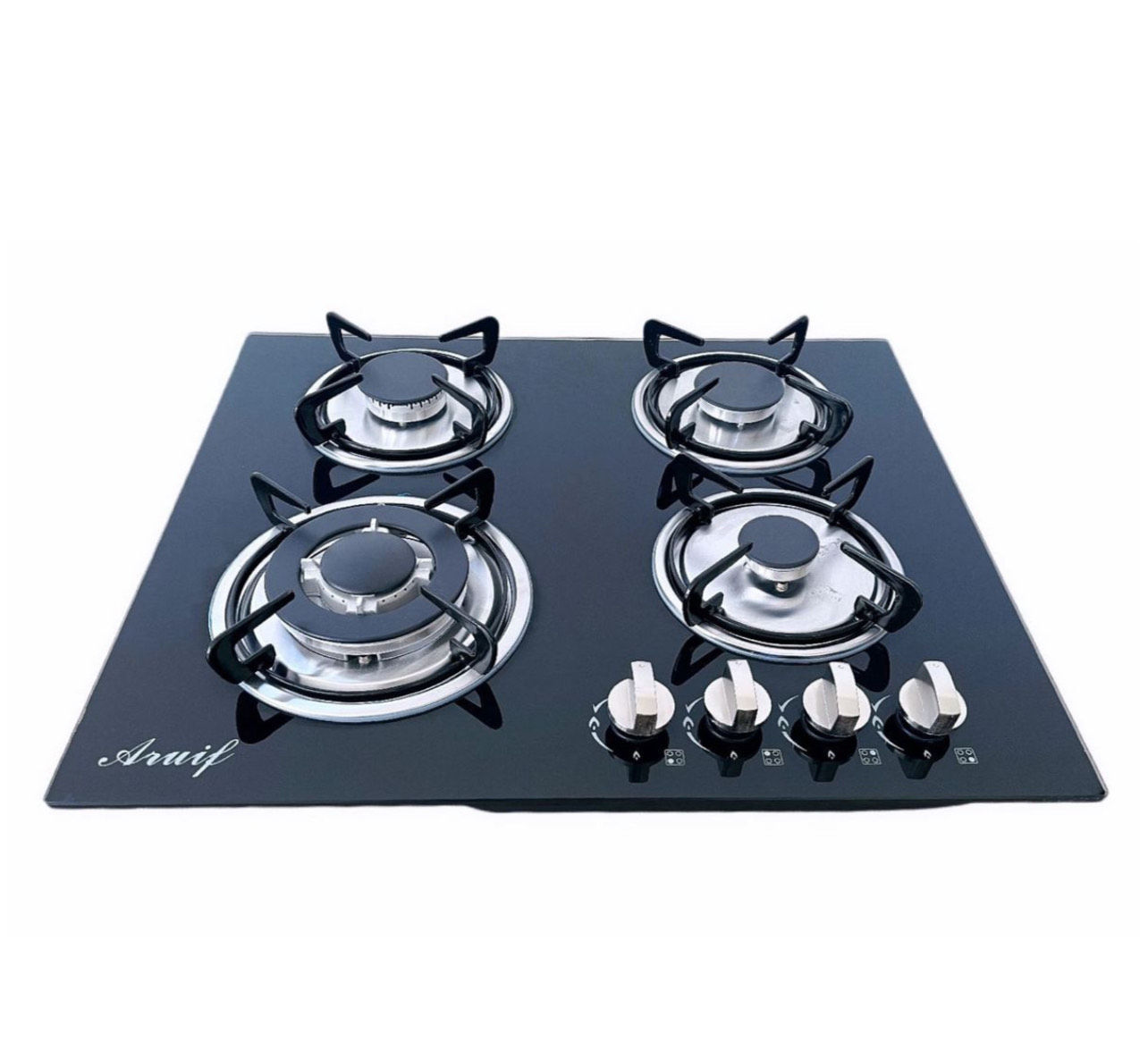 Aruif Built-In Tempered Glass Countertop 4 Burner Gas Hob