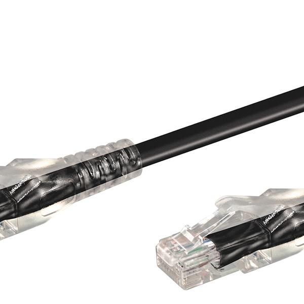 Linkqnet Rj45 Cat6 Anti-Snag Moulded Pvc Network Flylead - Black - 1M
