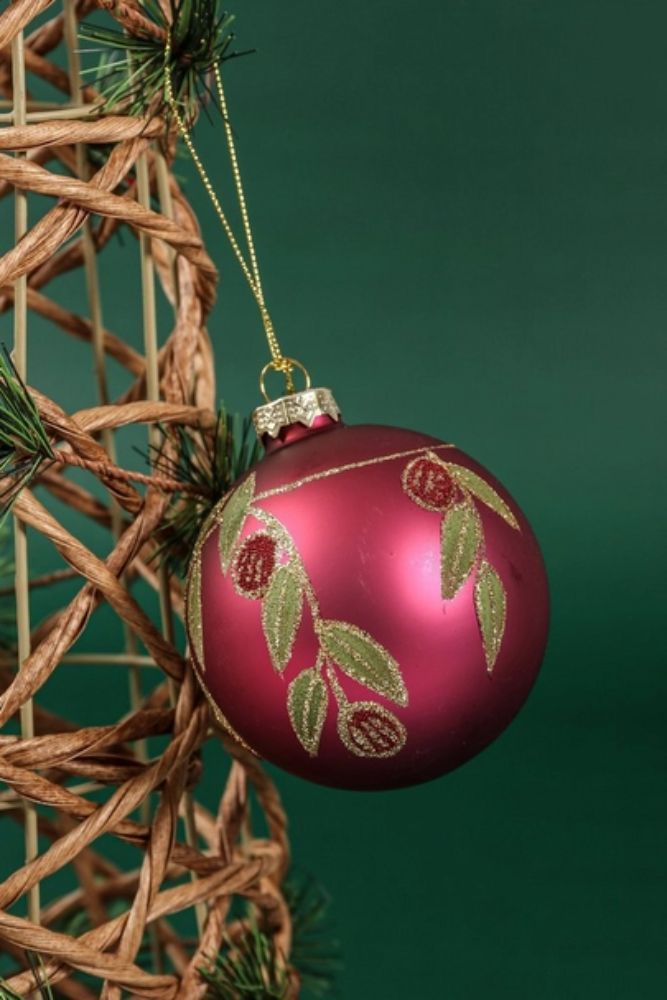 Hanging Pomegranate Bauble – 8cm Festive Christmas Tree Ornament