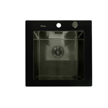 Quinn Small Bowl Glass Kitchen Sink Black - Gun Metal Grey