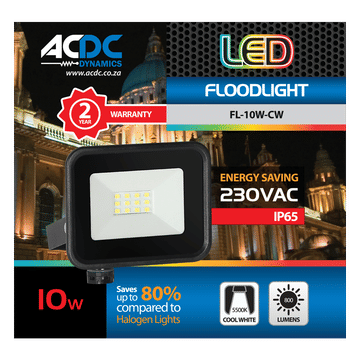 220-240VAC, 10W LED, Cool White, Mini LED Flood IP65 120x85